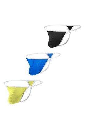 BIATWOWR String sexy pour homme - String taille basse - Dos en T, 2*Multi 02, L