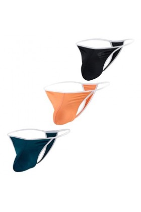 BIATWOWR String sexy pour homme avec poche pour améliorer la taille basse, 2*Multi 02, XXL