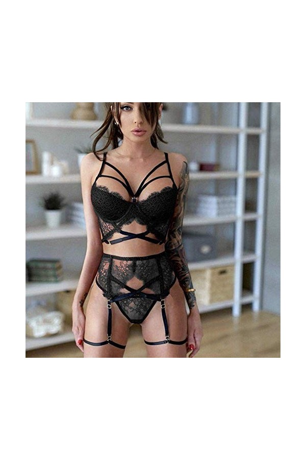 Ensembles de Lingerie pour Femmes Costumes pour Femmes Ensemble de Lingerie Sexy Grande Taille Soutien-Gorge WX 