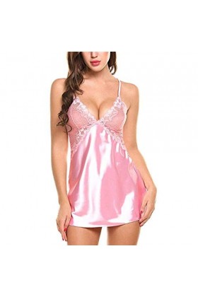 Générique Lingerie Dentelle Chemise de Nuit sous-vêtements Sexy Chemise de Nuit Chaude pour Les Femmes Red M 