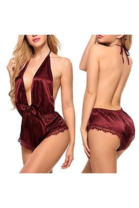 Générique Bodys Vêtements pour Femmes Lingerie Lingerie Sexy Une pièce Violet X 