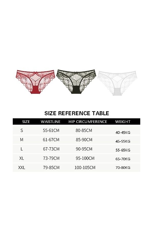 Necalisi Lot de Culotte Femme Lot de 5 Multicolore-5 Culotte Femme Culottes Taille Dentelle Haute sous-vêtements Slip Grande 