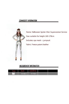 JYDQM Brevet Cuir Superman Vêtements Scaphandre Salopette Boîte De Nuit DS Étape Costume Poids Léger/Silver/M