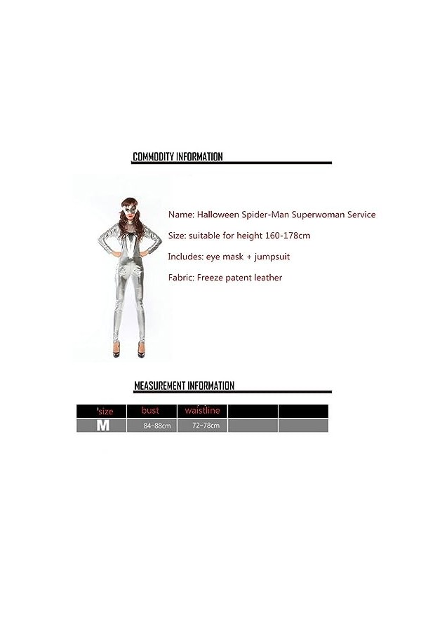 JYDQM Brevet Cuir Superman Vêtements Scaphandre Salopette Boîte De Nuit DS Étape Costume Poids Léger/Silver/M
