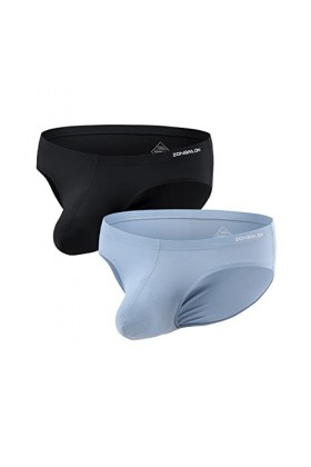 ZUOLAIYIN Sous-vêtements sexy pour homme - En nylon - Taille basse - Noir - Bleu - Gris - M L XL XXL 3XL, Noir/gris clair 82