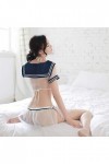 lingerie sexy costume marin transparent costume étudiant costume transparent uniforme en maille sexy costume blanc et bleu t
