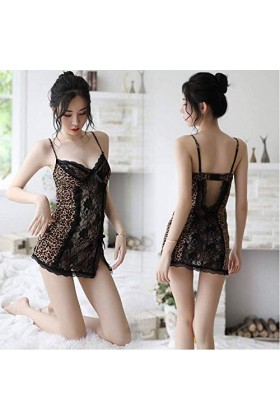 sous-vêtements de Lingerie pour Femmes Nouvelle Lingerie Sexy en Dentelle Sexy à Bretelles imprimé léopard Jupe Courte léopa