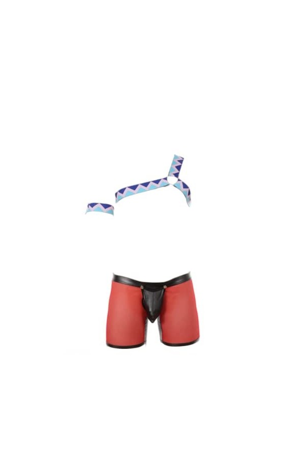 HSQSMWJ Homme Body Chest Harness Muscle Maillot de Corps Sport Extensible Harnais Böndage Épaule Brassard Cosplay Color:Lrid