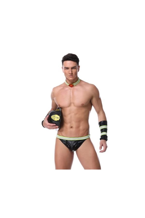 RCBHSD Mankini Homme Tenue Ensemble déguisement Sexy Sissy Erotique Cosplay SM Erotique Deguisement jouer un rôle ou se diver