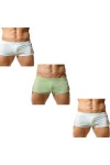 BreakEgg Lot de 3 caleçons boxeurs de sport athlétiques confortables et respirants pour homme, Vert + vert + bleu, Large
