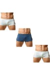 BreakEgg Lot de 3 caleçons boxeurs de sport athlétiques confortables et respirants pour homme, Blanc + vert + bleu, Medium