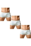 BreakEgg Lot de 3 caleçons boxeurs de sport athlétiques confortables et respirants pour homme, Blanc + vert + bleu, Medium