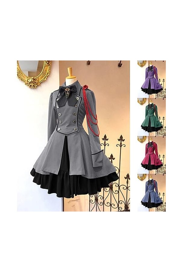 KBOPLEMQ Vêtements médiévaux pour femme - Robe victorienne Renaissance princesse baroque rococo - Costume dHalloween - Costu