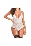 La grilleEnsemble de Lingerie érotique Sexy Taille Maigre, Blanc, S