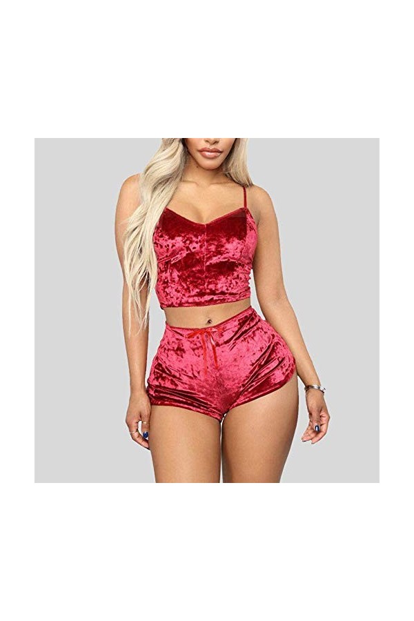 Vêtements pour Femmes Lingerie Sexy Nouvel Ensemble de Soutien-Gorge Pyjama Deux pièces Sexy Bleu X 