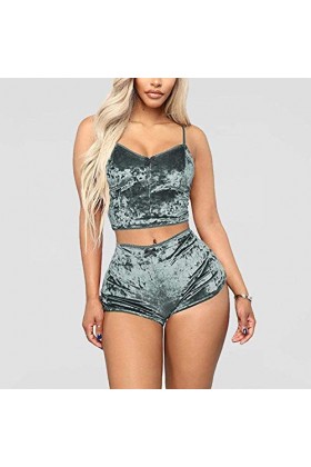 Vêtements pour Femmes Lingerie Sexy Nouvel Ensemble de Soutien-Gorge Pyjama Deux pièces Sexy Gris M 