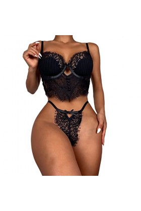 Lingerie Sexy en Dentelle pour Femme - Pyjama Sexy - Soutien-Gorge façonnant Le Corps - Deux pièces - Lingerie Sexy Le Jour m