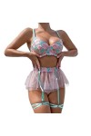 Ensembles de Lingerie pour Femmes Sexy et Coquine en Maille Transparente, Nuisette Teddy Slutty Transparente, sous-vêtements 