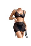 Lingerie jarretière pour Femmes, Lingerie Sexy en Dentelle, Ensemble de Lingerie Assorti Transparent Fouet Non Inclus Colo