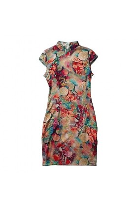 Stretch Qi Pao Robe Chinoise Flexible Style Oriental Robes Cheongsam Élastique Force Chipao Jolie, multicolore, Taille XL