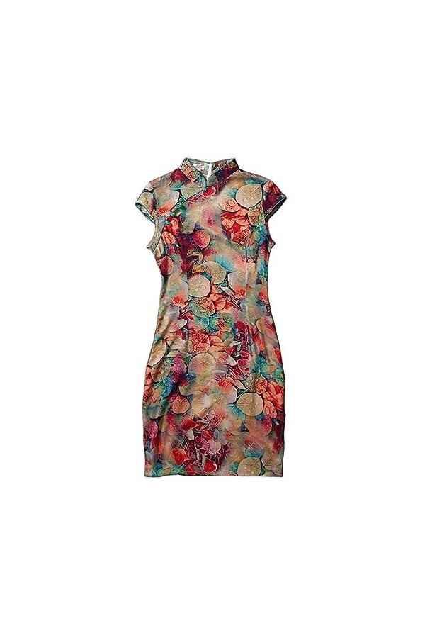 Stretch Qi Pao Robe Chinoise Flexible Style Oriental Robes Cheongsam Élastique Force Chipao Jolie, multicolore, Taille XL