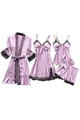 Zshosam Ensemble de lingerie érotique sexy pour femme - En dentelle - En soie - Pour bébé - Sous-vêtements en dentelle et cao