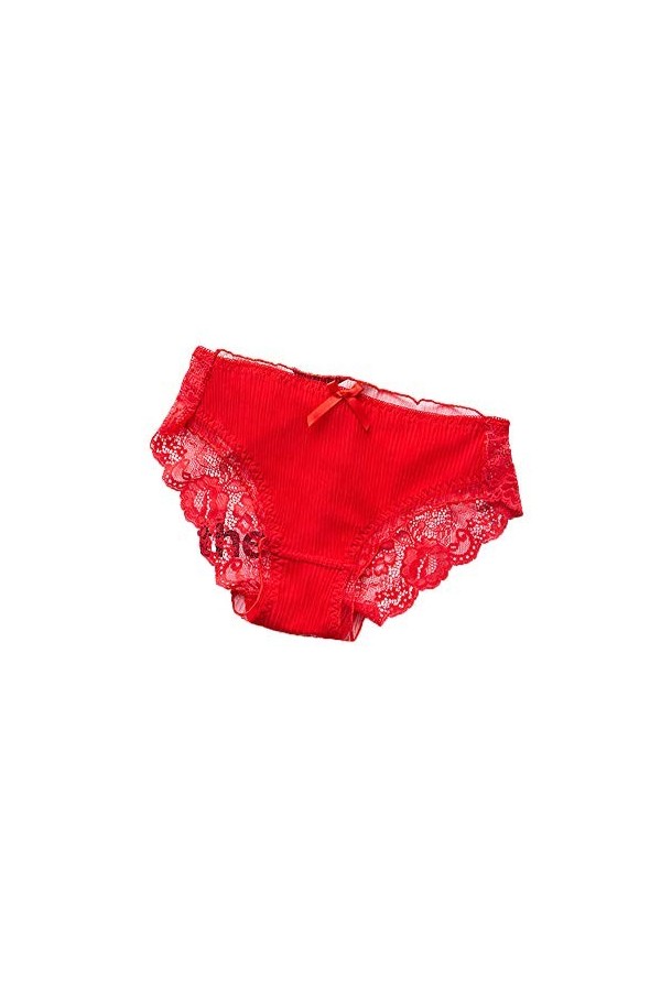 Fusmaker Sexy Lingerie Princesse Fan Transparent Taille Basse Culotte Arc en Dentelle Plissée Triangle Panties,Darkblue,3Piec