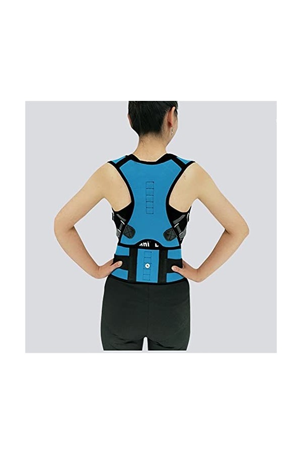 JUTGO HommeFemmeAdjustableMagneticPostureCorrectorSpineBackShoulderLumbarBraceSupportPreventsSlouching Color:Black,Size:XX-La