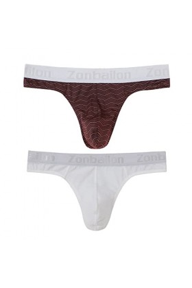 BIATWOWR String pour homme avec large bande G String sexy pour homme avec poche à ballon Slip Sous-vêtements pour homme Taill