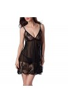 NBCSVHGPWMR Déguisements Adultes Chemise De Nuit Sexy À Col en V Et Dentelle Transparente Robe De Lingerie Sexy Chemise De Nu