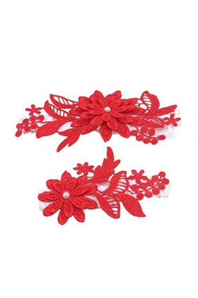 ZZSRJ 2 pièces Ensemble de jarretière de Mariage de Mariage Broderie Florale Sexy Jarretière Courteuse Color : 3, Taille : O