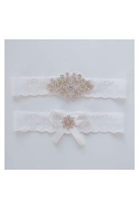 ZZSRJ Jarretière mariée de mariée sertie darc de jarretière de Dentelle Blanche Color : White, Taille : One Size 