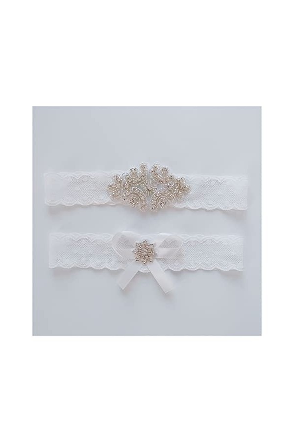 ZZSRJ Jarretière mariée de mariée sertie darc de jarretière de Dentelle Blanche Color : White, Taille : One Size 
