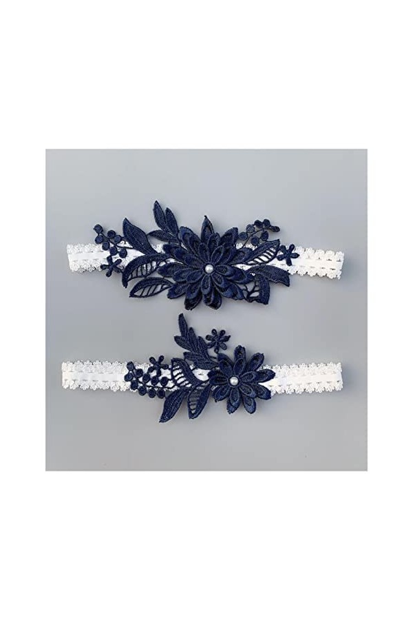 ZZSRJ 2-Pack Dames Bowknot Boop Boucle Jarretière Sexy Jarretière De Mariée Courroie de Stockage Color : Navy A, Taille : On