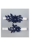 ZZSRJ 2-Pack Dames Bowknot Boop Boucle Jarretière Sexy Jarretière De Mariée Courroie de Stockage Color : Navy A, Taille : On