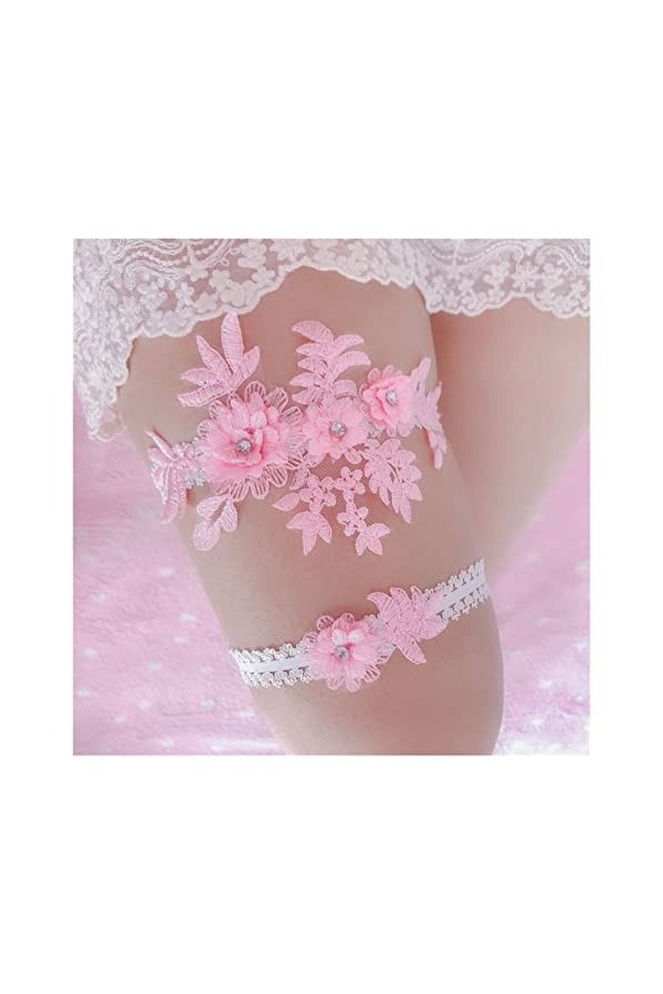 ZZSRJ 2-Pack Dames Bowknot Boop Boucle Jarretière Sexy Jarretière De Mariée Courroie de Stockage Color : Navy A, Taille : On