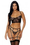 Forplay Blooming Beauty Ensemble de Lingerie pour Femme Noir Taille L