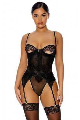 Forplay Peek Show Ensemble dours pour Femme Noir Taille XL