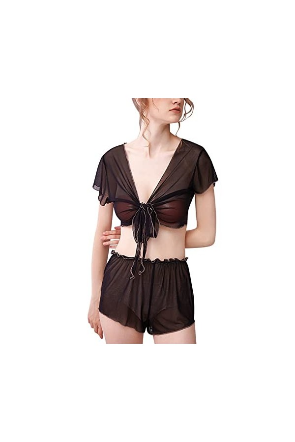 sous-vêtements en Dentelle Chaude Chemise de Nuit Lingerie Sexy 2 pièces Femmes vêtements de Nuit Pyjamas Sexy vêtements pour