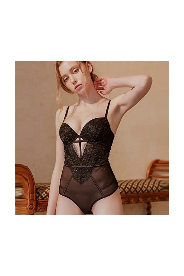 Soutien-Gorge en Dentelle Tentation Sexy serré Rassembler Body Une pièce Micro Sculptant sous-vêtement Une pièce Mince Color