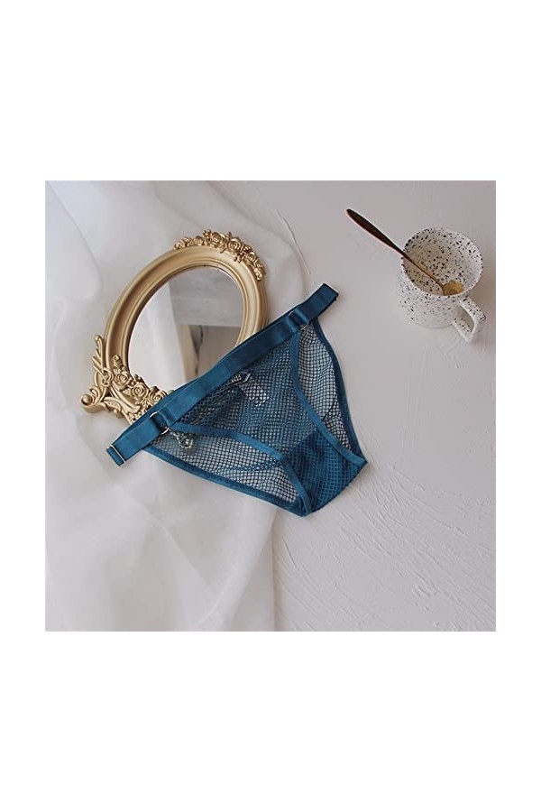 MULANY Femme Slips 3 pièces réglable Femmes Culottes sous-vêtements Maille Transparente sans Couture Slips Perspective Coton 