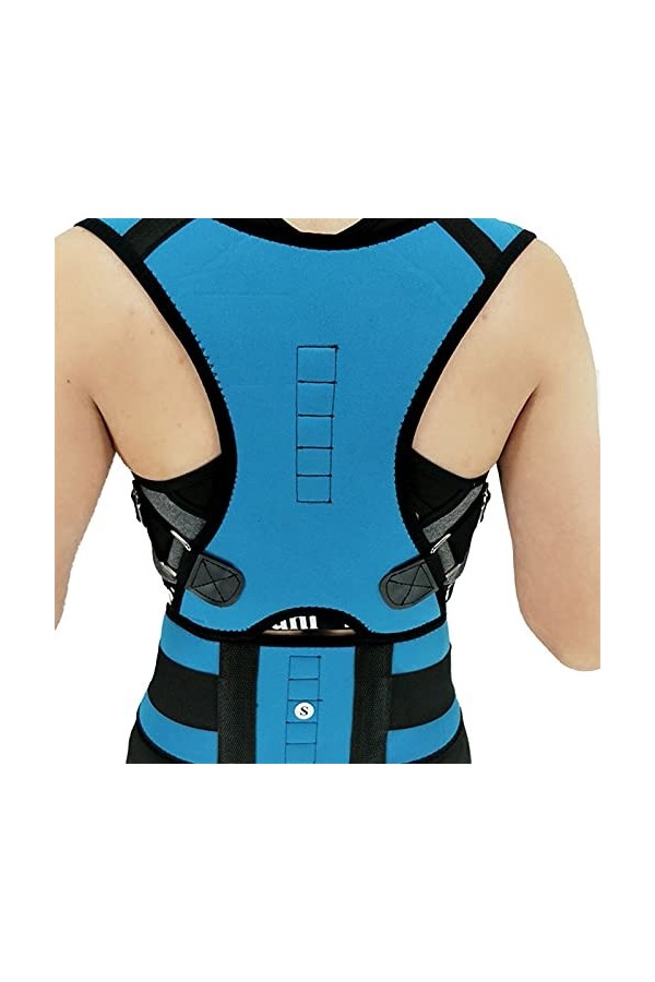 JUTGO HommeFemmeAdjustableMagneticPostureCorrectorSpineBackShoulderLumbarBraceSupportPreventsSlouching Color:Black,Size:XX-La