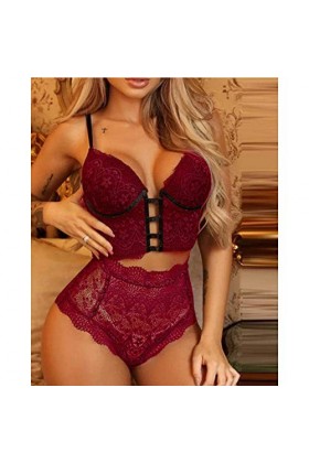Bodys Vêtements Femme Fille Lingerie Sexy Babydoll Robe String Lingerie Pyjama Vert L 