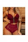 Bodys Vêtements Femme Fille Lingerie Sexy Babydoll Robe String Lingerie Pyjama Vert L 