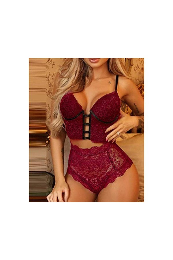 Bodys Vêtements Femme Fille Lingerie Sexy Babydoll Robe String Lingerie Pyjama Vert L 