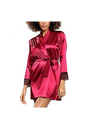 DKaren Femmes Peingoir Satin Gosia, Bordeaux,46