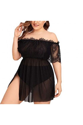 NBCSVHGPWMR Vêtements Techniques Et Spéciaux Lingerie Sexy Chemise De Nuit À Épaules Dénudées Robe en Dentelle Vêtements De N