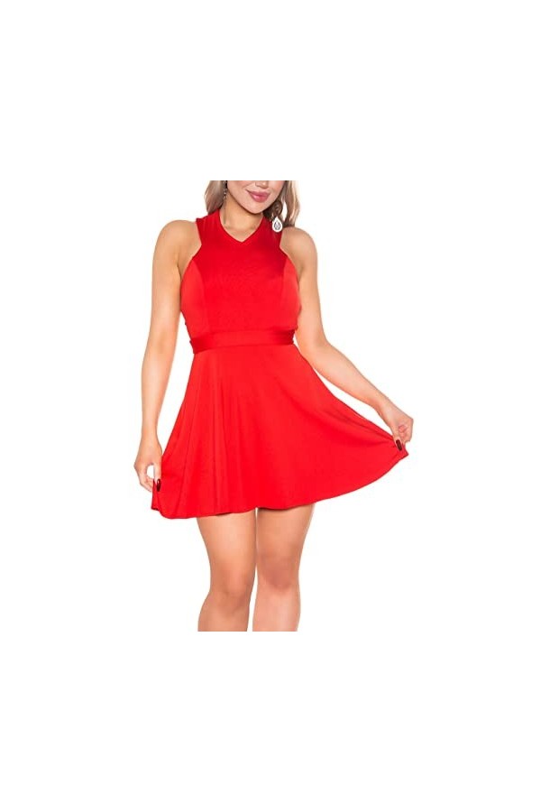 Koucla Robe patineuse sexy dos, rouge, S