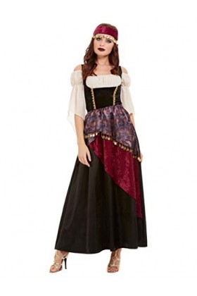 Smiffys Costume de diseuse de bonne fortune, Filles, 50953S, Noir, S-UK Size 08-10