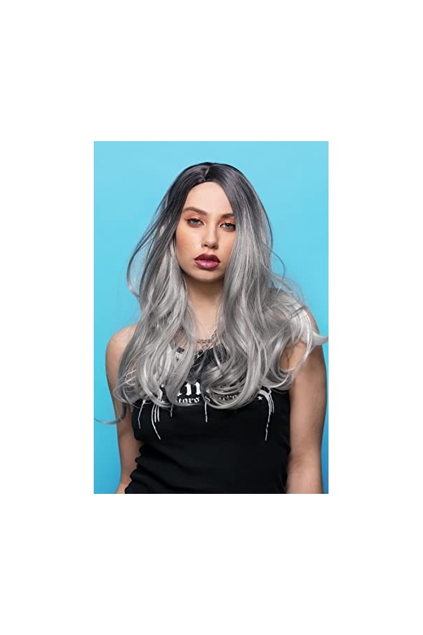 Smiffys 52534 Manic Panic She Wolf Queen Bitch Perruque pour femme Gris Taille unique